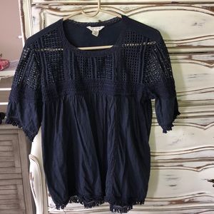 blue lace shirt